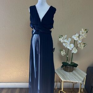 Lulu's Navy Pleated Maxi Dress